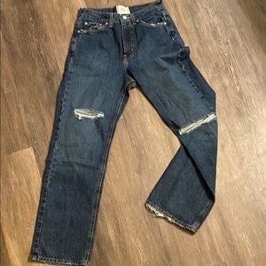 Urban Outfitters BDG High Waisted Dark Wash Distressed Cowboy Jeans Size 27